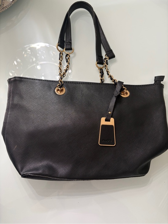 Aldo Handbags - Aldo Black Tote with Gold Chain Handles